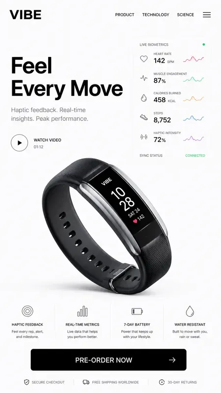 Swiss Aesthetic Wearable Tech Mobile UIs