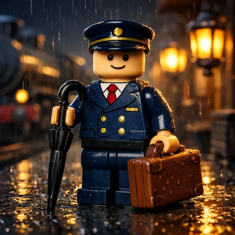Rainy Miniature Traveler Toy Scenes