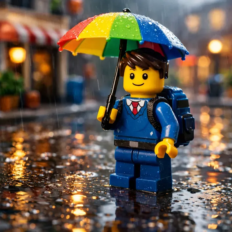 Rainy Miniature Traveler Toy Scenes