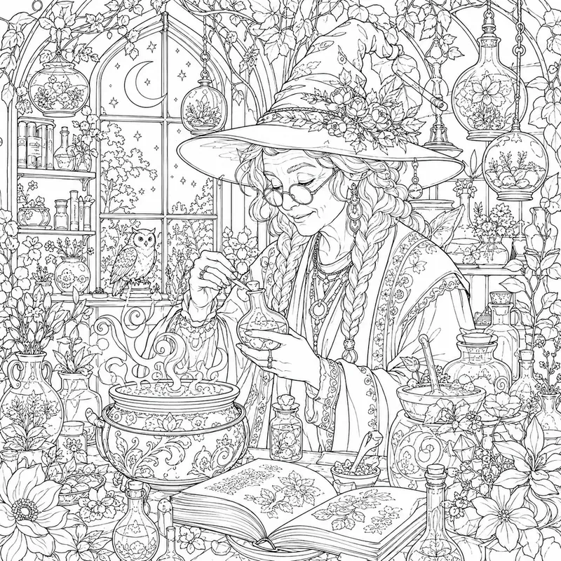 Cozy Fantasy Coloring Books
