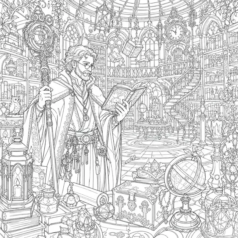 Cozy Fantasy Coloring Books