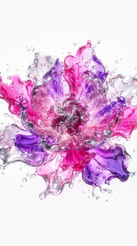 Abstract Liquid Flower Art