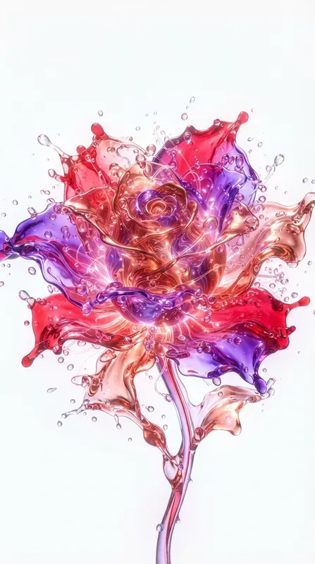 Abstract Liquid Flower Art