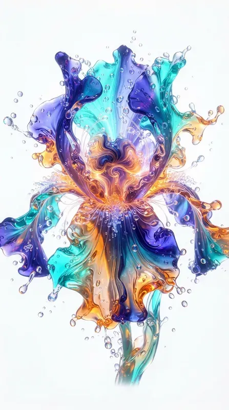 Abstract Liquid Flower Art