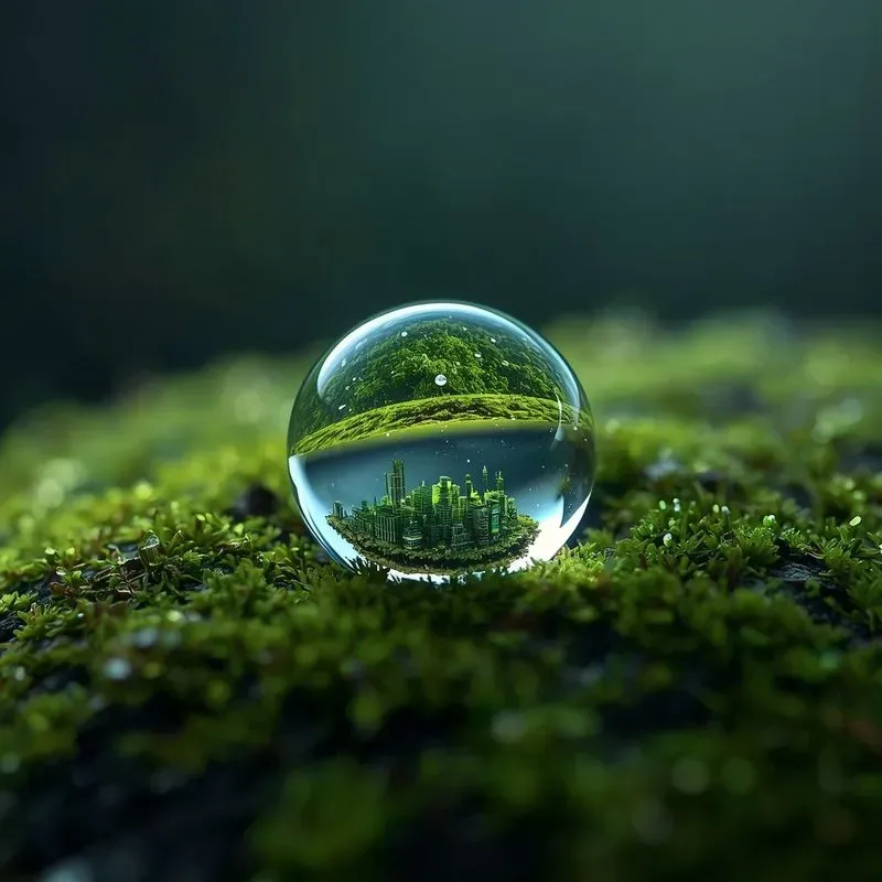 Cinematic Crystal Water Droplet Cities