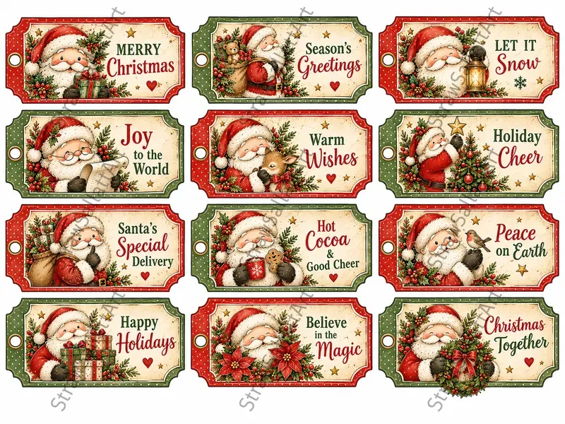 Vintage Christmas Label Ephemera Journals