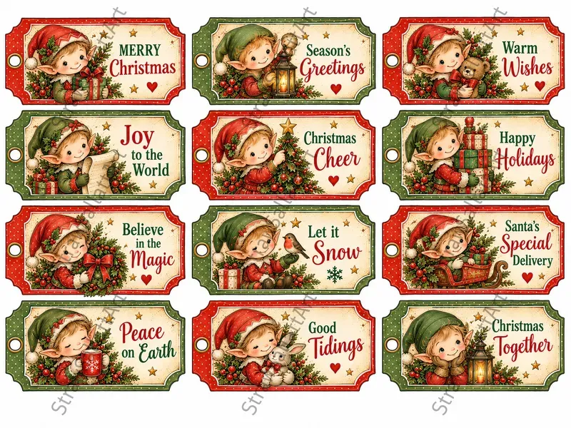 Vintage Christmas Label Ephemera Journals