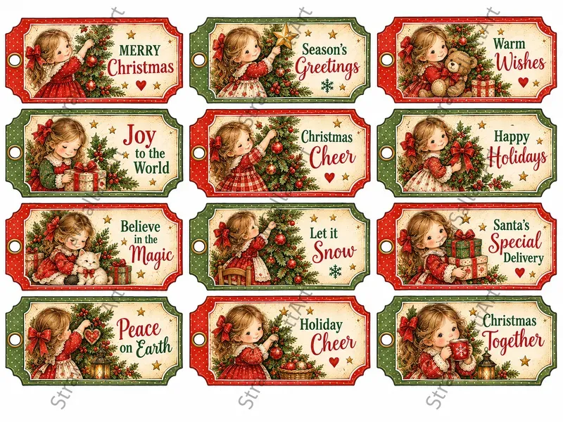 Vintage Christmas Label Ephemera Journals