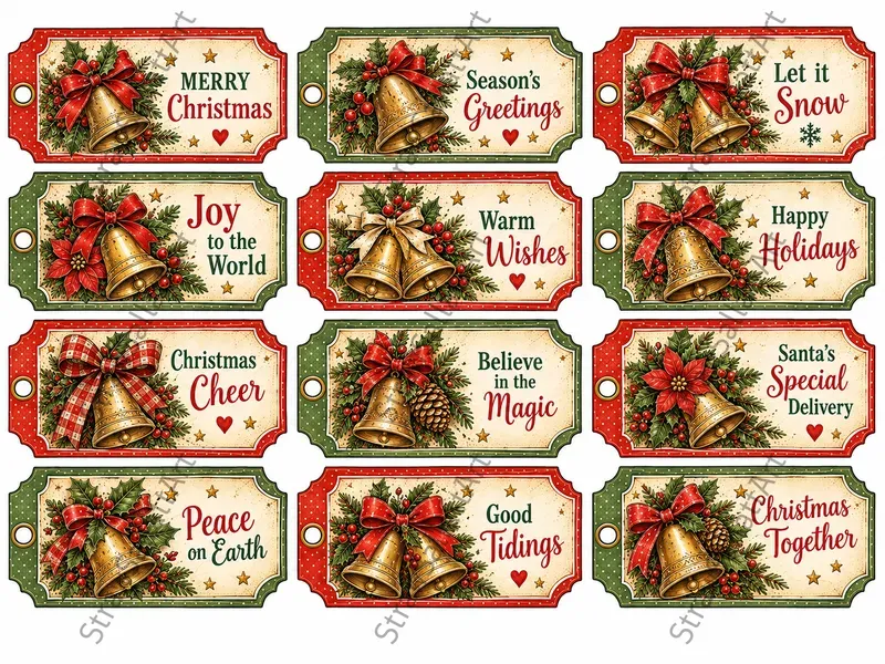 Vintage Christmas Label Ephemera Journals