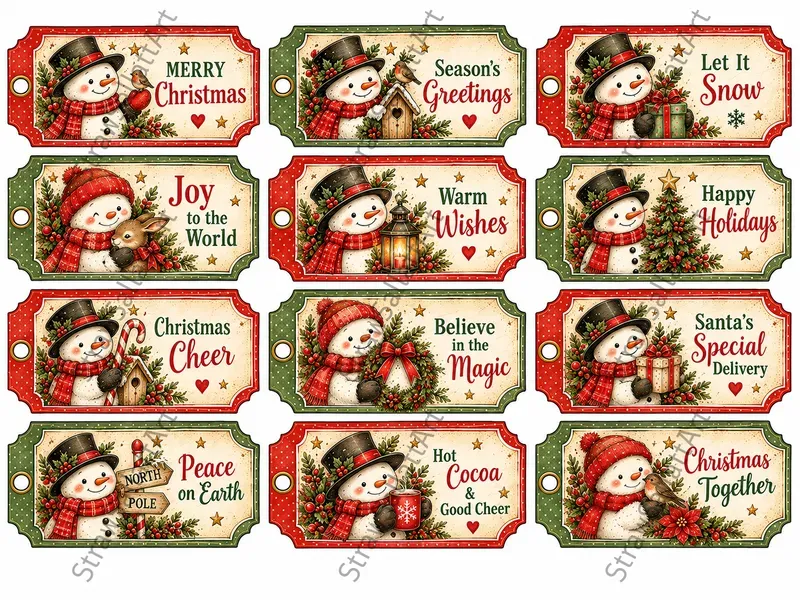 Vintage Christmas Label Ephemera Journals