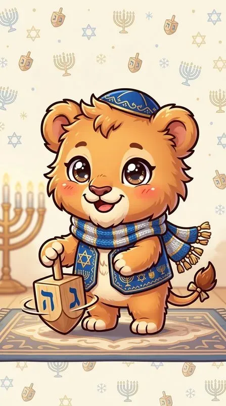 Cute Hanukkah Chibi Animals Art