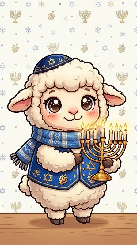 Cute Hanukkah Chibi Animals Art