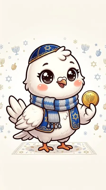 Cute Hanukkah Chibi Animals Art