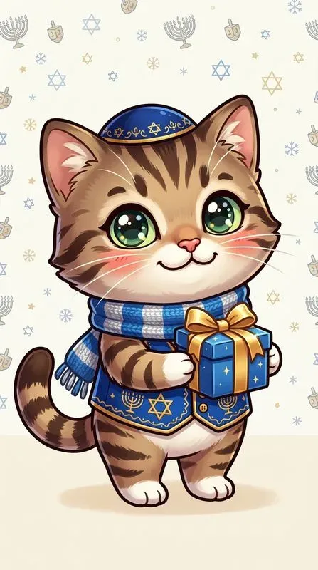 Cute Hanukkah Chibi Animals Art