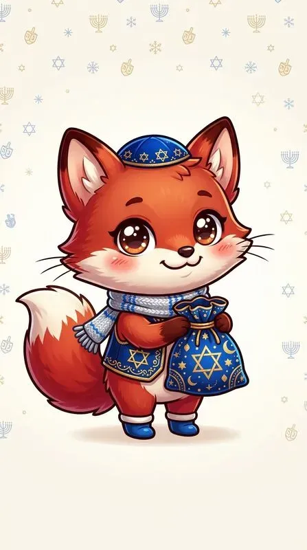 Cute Hanukkah Chibi Animals Art