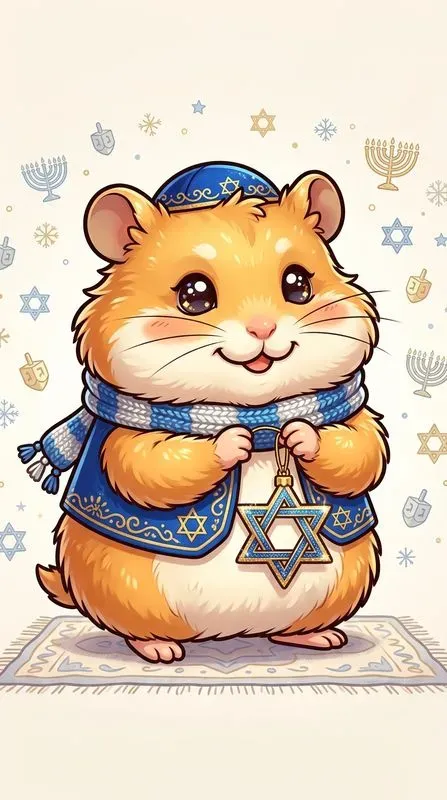 Cute Hanukkah Chibi Animals Art