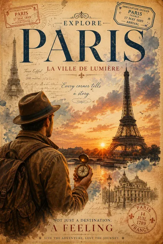Luxury Vintage Travel Poster Generator