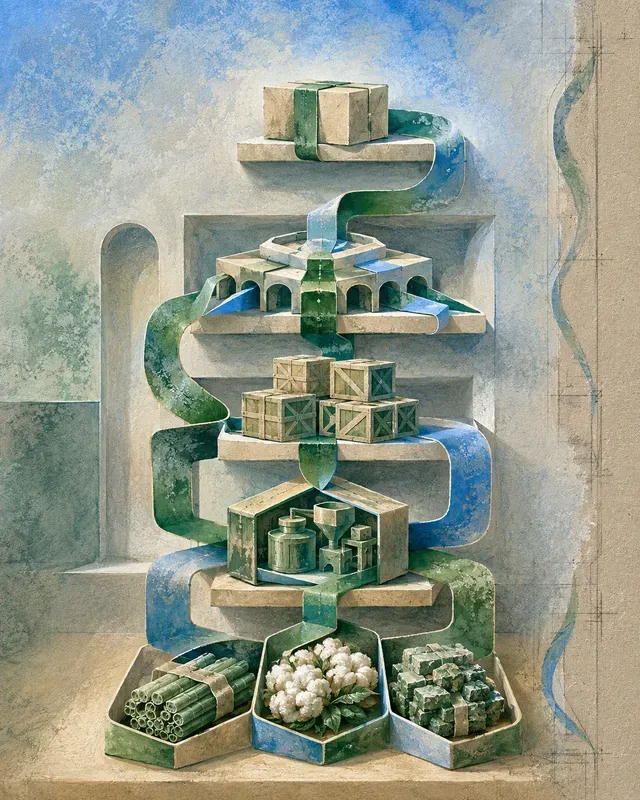 Saltwash Gouache Interlocking Ribbons