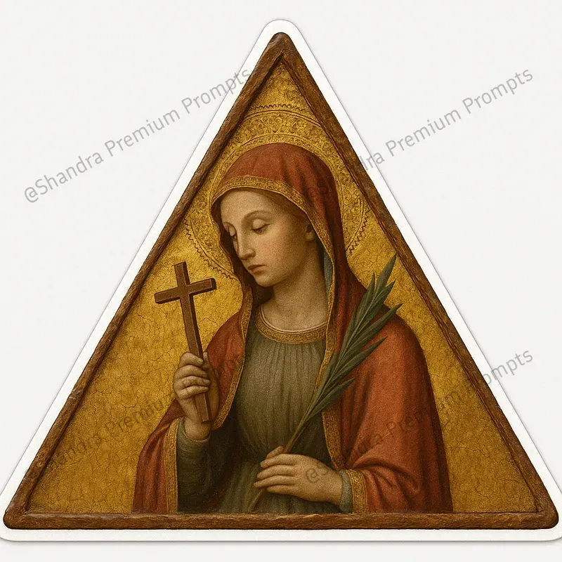 Triangular Renaissance Religious Stickers