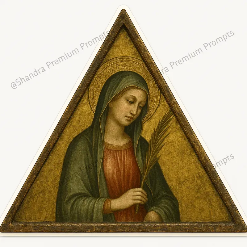 Triangular Renaissance Religious Stickers