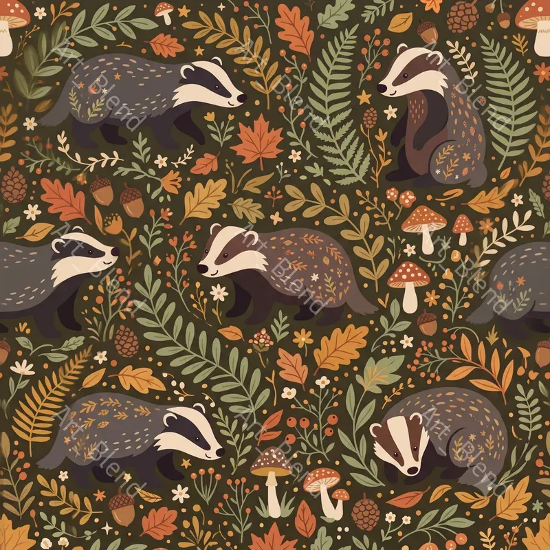 Woodland Animal Seamless Patterns
