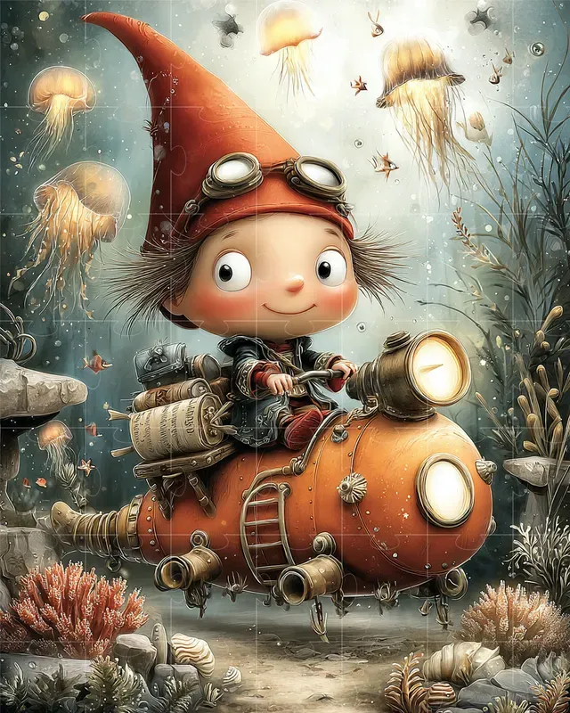Pumpkin Submarine Captain Gnomes