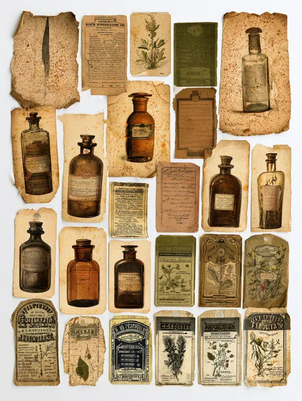 Vintage Apothecary Ephemera Sheets