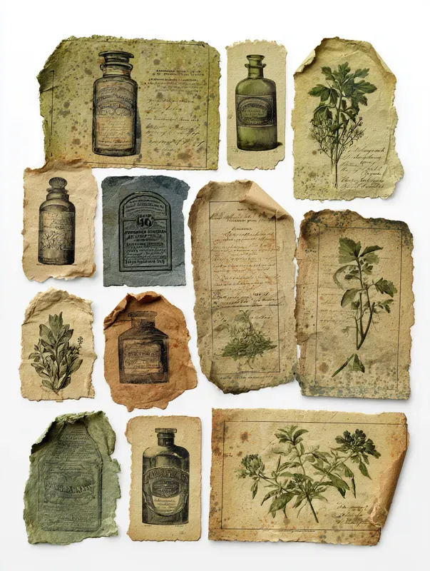 Vintage Apothecary Ephemera Sheets