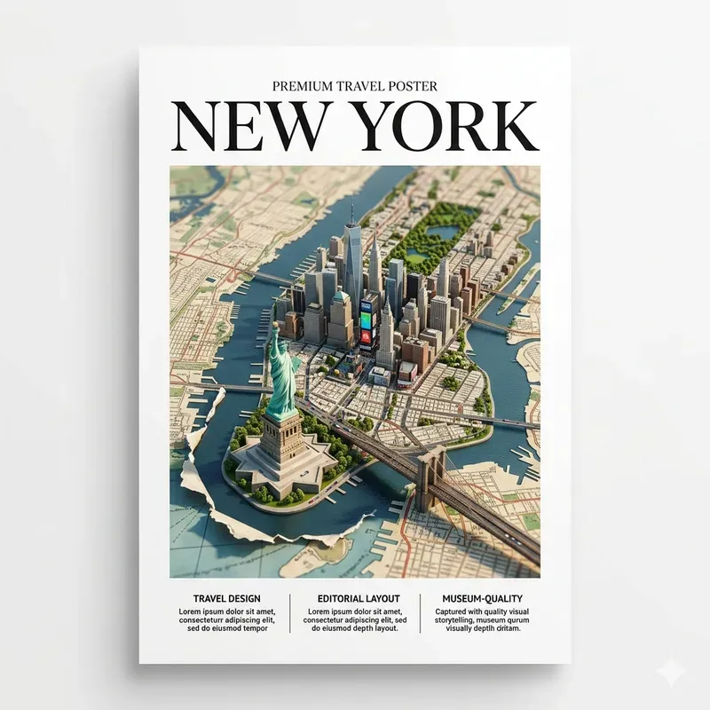 Timeless City Diorama Travel Poster Art