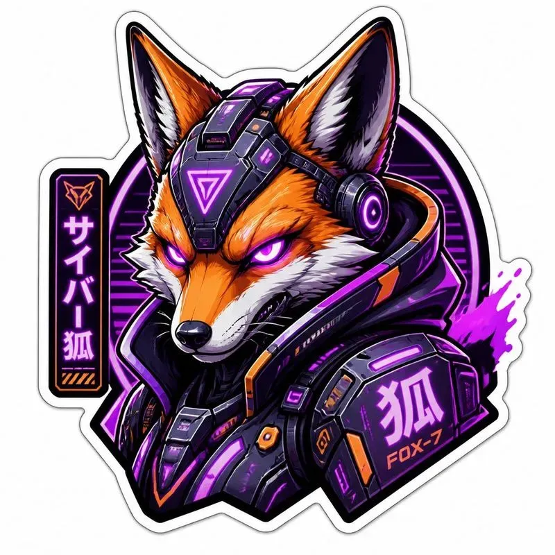 3D Cyberpunk Gaming Animal Mascot Stickers