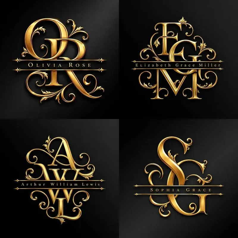 Royal Gold Flourish Monogram Generator