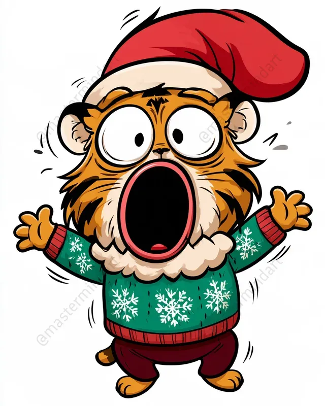 2D Christmas Animal Stickers