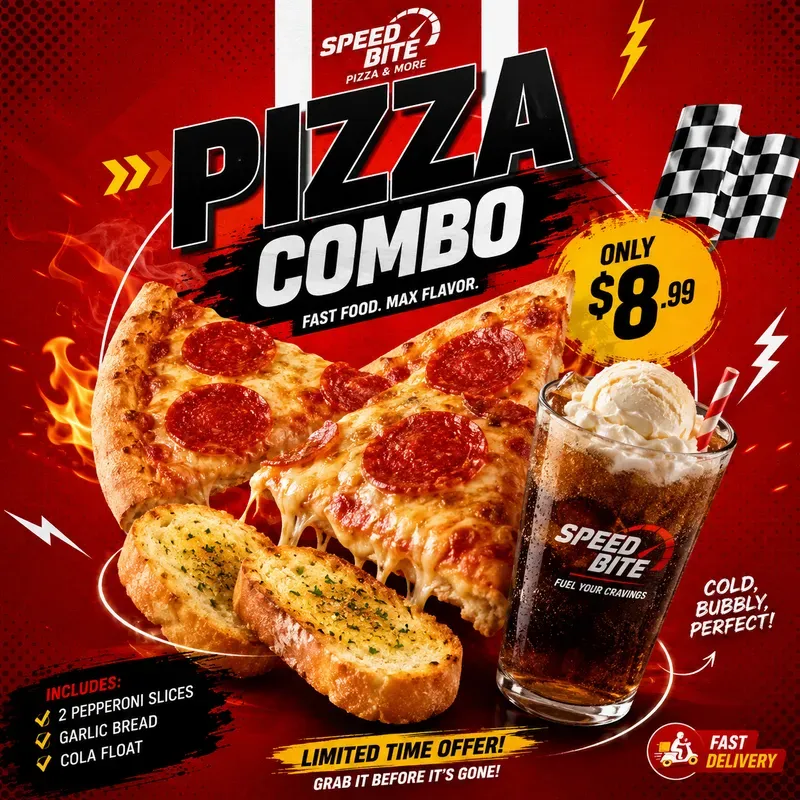 Bold Red Fast Food Promos
