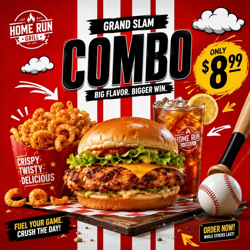 Bold Red Fast Food Promos