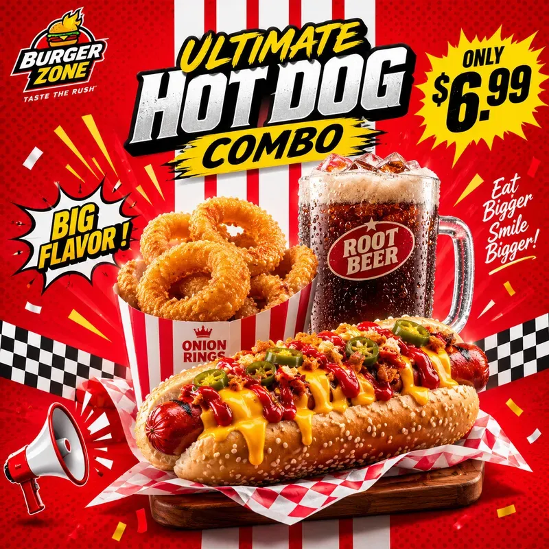 Bold Red Fast Food Promos