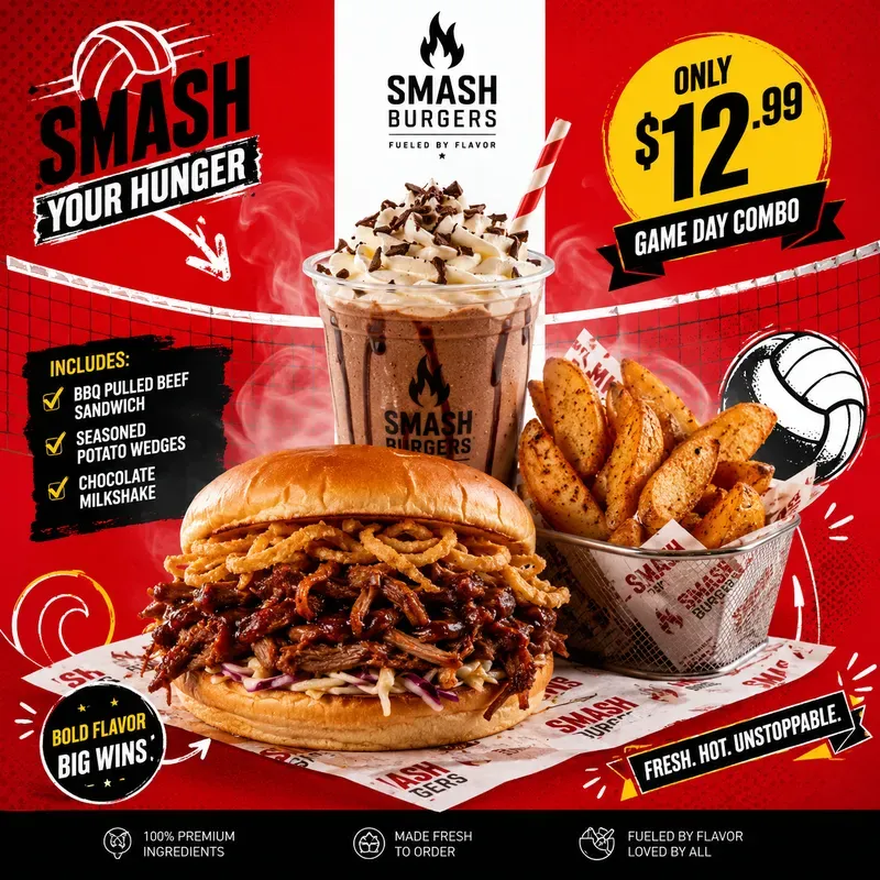 Bold Red Fast Food Promos