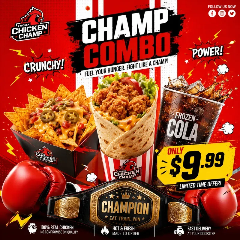 Bold Red Fast Food Promos