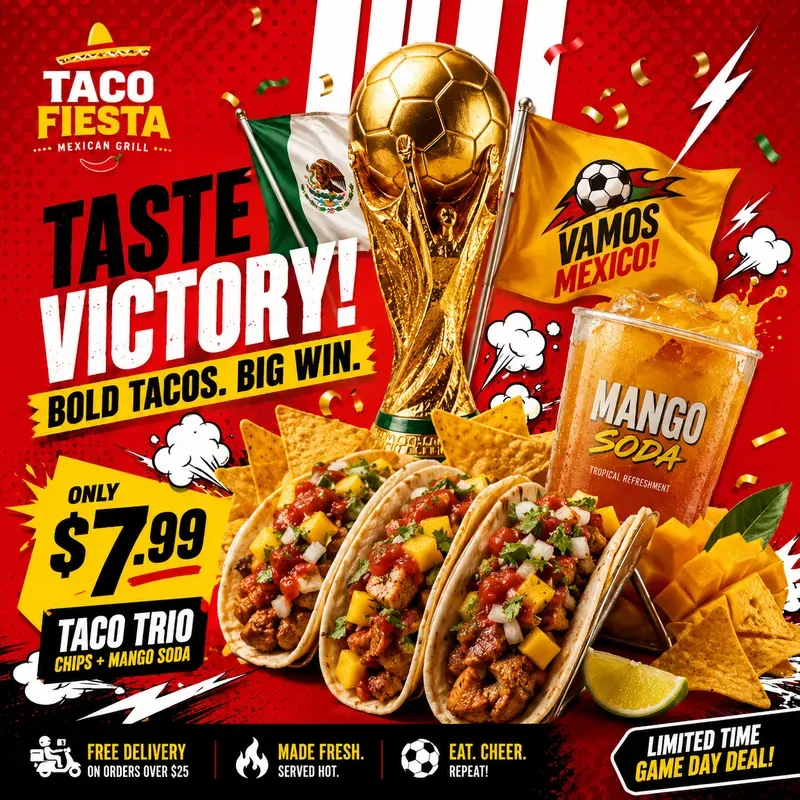Bold Red Fast Food Promos