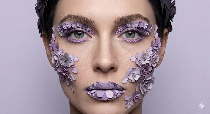Botanical Paperart Makeup Portraits