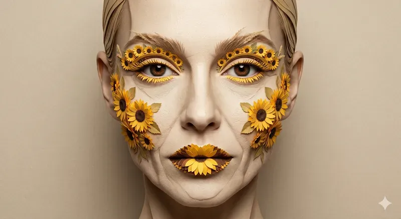 Botanical Paperart Makeup Portraits