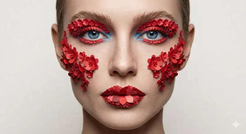 Botanical Paperart Makeup Portraits