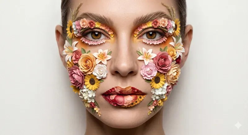 Botanical Paperart Makeup Portraits