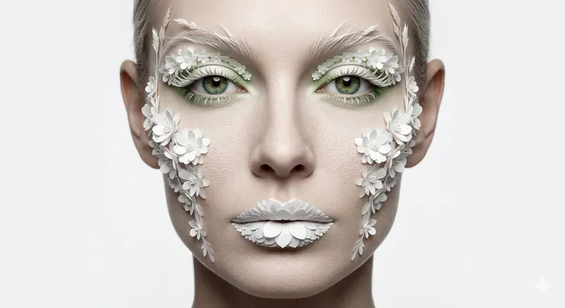 Botanical Paperart Makeup Portraits
