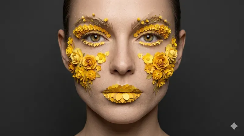 Botanical Paperart Makeup Portraits