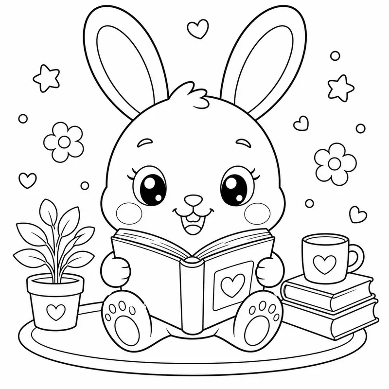 Cute Kawaii Animal Coloring Book Pages