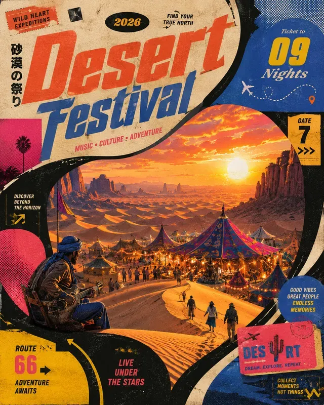 Retro Travel Collage Posters