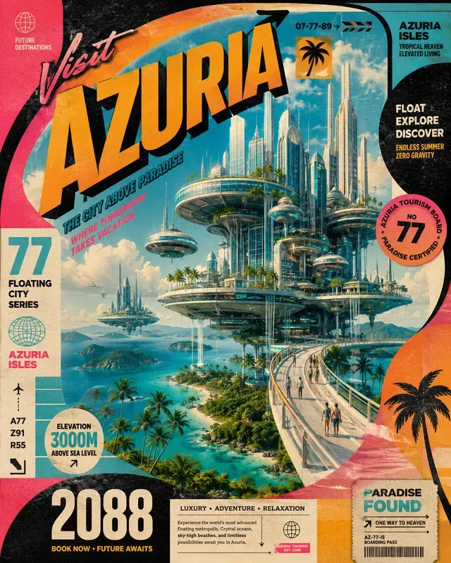 Retro Travel Collage Posters