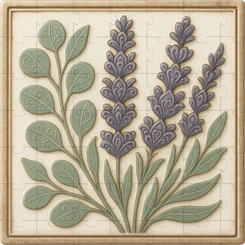 Ceramic Floral Tile Art