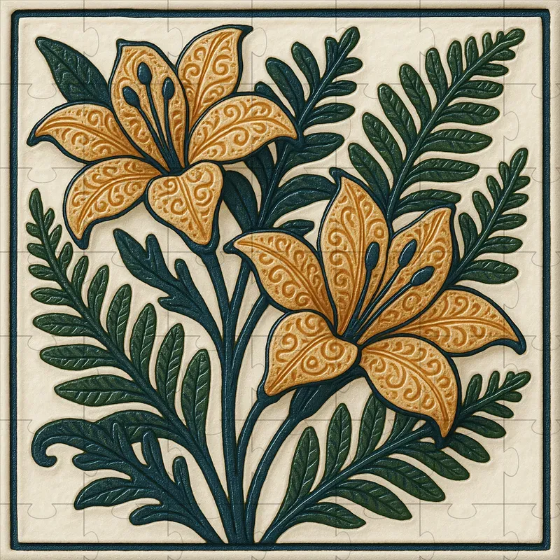 Ceramic Floral Tile Art