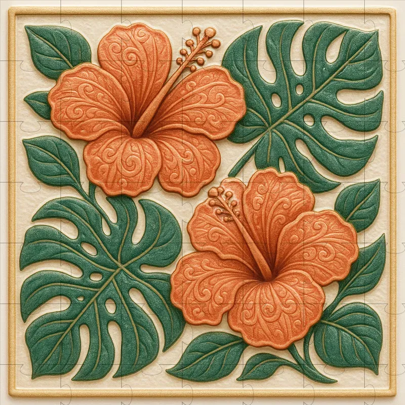 Ceramic Floral Tile Art